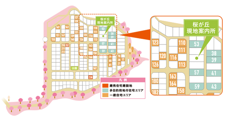 多目的用地住宅エリアの区画図